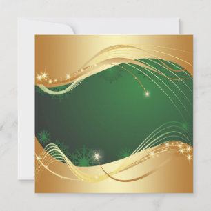 Cartes Pour Fêtes Annuelles Motif de Noël doré sur fond vert...