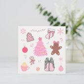 Cartes Pour Fêtes Annuelles Motif de Noël rose (Debout devant)