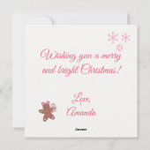 Cartes Pour Fêtes Annuelles Motif de Noël rose (Dos)