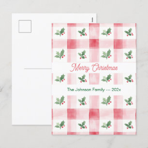 Cartes Pour Fêtes Annuelles Motif de Noël rose rouge vert rétro