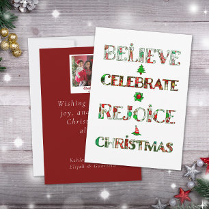 Cartes Pour Fêtes Annuelles Motif de Noël Rouge Vert Mignon