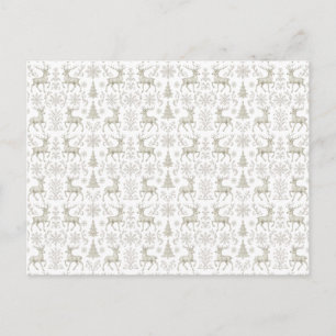 Cartes Pour Fêtes Annuelles Motif de Noël rustique moderne argent/blanc