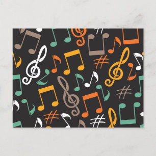 Cartes Pour Fêtes Annuelles Motif de note de musique