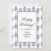 Cartes Pour Fêtes Annuelles Motif de raquette de tennis violet Joyeux Noël  (Devant)