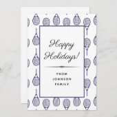 Cartes Pour Fêtes Annuelles Motif de raquette de tennis violet Joyeux Noël  (Devant / Derrière)
