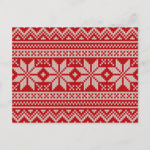 Cartes Pour Fêtes Annuelles Motif de Tricot de Noël - ROUGE
