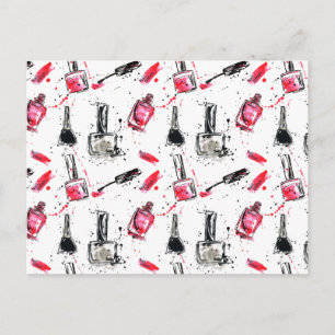 Cartes Pour Fêtes Annuelles Motif de vernis à ongles d'aquarelle