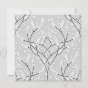 Cartes Pour Fêtes Annuelles Motif de vigne botanique gris doux