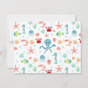 Cartes Pour Fêtes Annuelles Motif du monde marin