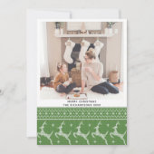 Cartes Pour Fêtes Annuelles Motif Festive Green Nordic Sweater Reindeer (Devant)