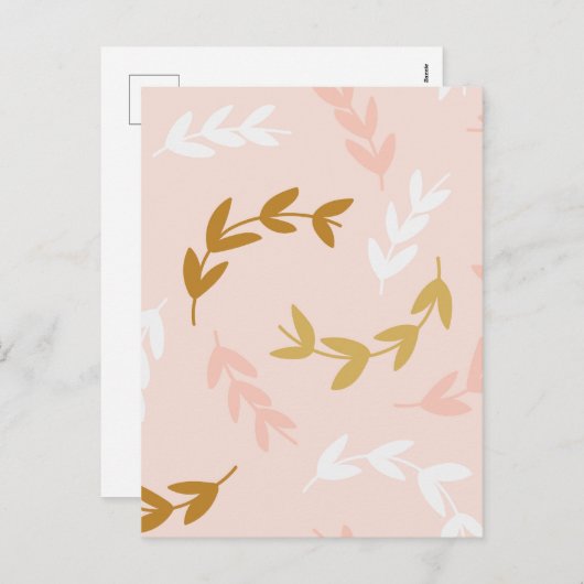 CARTES POUR FÊTES ANNUELLES MOTIF FEUILLE 4 (Devant / Derrière)