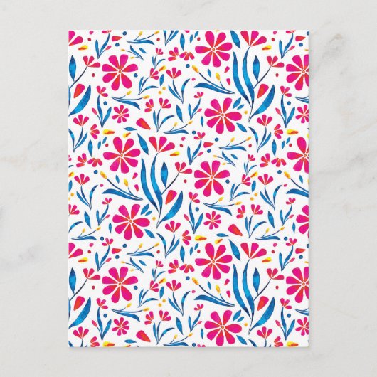 Cartes Pour Fêtes Annuelles Motif floral d'aquarelle (Devant)
