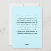 Cartes Pour Fêtes Annuelles Motif floral d'hortensia stylisé - Bleu élégant (Dos)