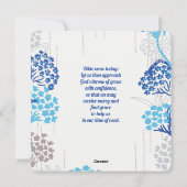 Cartes Pour Fêtes Annuelles Motif floral d'hydrangea léger et aéré (Dos)