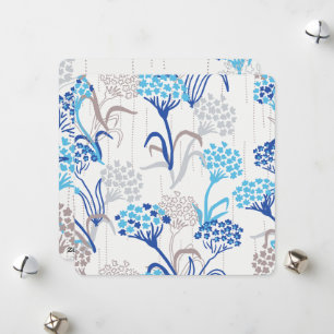 Cartes Pour Fêtes Annuelles Motif floral d'hydrangea léger et aéré