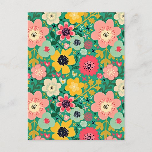 Cartes Pour Fêtes Annuelles Motif floral funky (Devant)