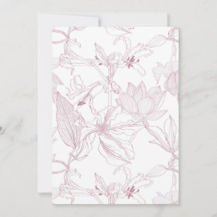 Cartes Pour Fêtes Annuelles Motif floral incolore avec fleurs tropicales en li