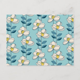 Cartes Pour Fêtes Annuelles Motif floral moderne du milieu du siècle