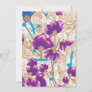 Cartes Pour Fêtes Annuelles Motif floral vif avec violet et bleu f