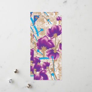 Cartes Pour Fêtes Annuelles Motif floral vif avec violet et bleu f