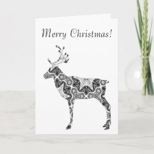Cartes Pour Fêtes Annuelles Motif géométrique intelligent Reindeer Joyeux Noël