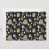 Cartes Pour Fêtes Annuelles Motif hivernal or et blanc (Dos)