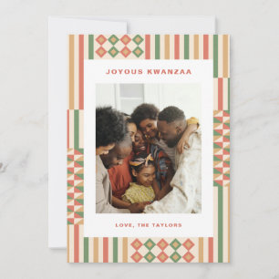 Cartes Pour Fêtes Annuelles Motif Kente de Kwanzaa moderne 1-Photo