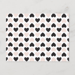 Cartes Pour Fêtes Annuelles Motif moderne Blush Rose Black Love Hearts