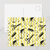 Cartes Pour Fêtes Annuelles Motif Outil de coiffeur jaune (Devant / Derrière)