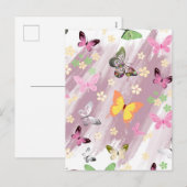 Cartes Pour Fêtes Annuelles Motif papillon 7 (Devant / Derrière)