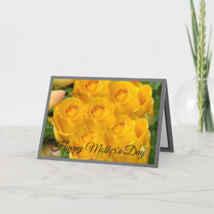 Cartes Pour Fêtes Annuelles Motif photo Rose jaune   Gris