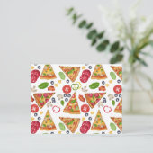 Cartes Pour Fêtes Annuelles Motif Pizza d'aquarelle (Debout devant)