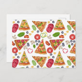 Cartes Pour Fêtes Annuelles Motif Pizza d'aquarelle (Devant / Derrière)