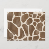 Cartes Pour Fêtes Annuelles Motif Poster de animal de Giraffe d'aquarelle (Devant / Derrière)