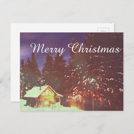 Cartes Pour Fêtes Annuelles Motif pour Noël hivers pays des merveilles (Devant / Derrière)