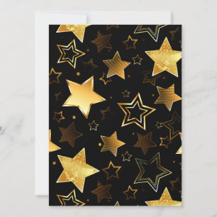 Cartes Pour Fêtes Annuelles Motif sans couture avec des étoiles dorées