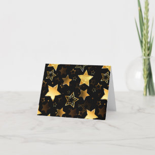 Cartes Pour Fêtes Annuelles Motif sans couture avec des étoiles dorées
