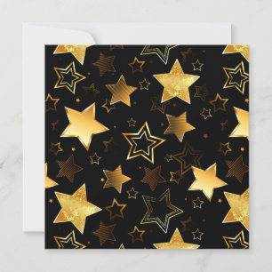 Cartes Pour Fêtes Annuelles Motif sans couture avec des étoiles dorées