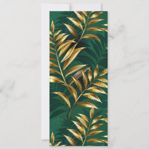 Cartes Pour Fêtes Annuelles Motif sans couture avec des fougères dorées