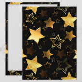 Cartes Pour Fêtes Annuelles Motif sans couture avec étoiles d'or (Devant / Derrière)