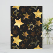 Cartes Pour Fêtes Annuelles Motif sans couture avec étoiles d'or (Debout devant)