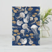 Cartes Pour Fêtes Annuelles Motif sous-marin de méduse (Debout devant)