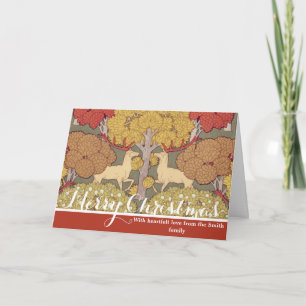 Cartes Pour Fêtes Annuelles Motif Vert Sauge Forêt Cerf Stag Vintage