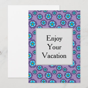 Cartes Pour Fêtes Annuelles Motif Violet Fleurs Bleues Personnaliser
