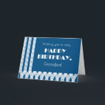 Cartes Pour Fêtes Annuelles Motifs Art déco de l'anniversaire de grand-père su<br><div class="desc">Une carte d'anniversaire chic pour votre grand-père avec des motifs Art déco en blanc sur bleu foncé,  lui donnant une atmosphère vintage. L'accueil de couverture,  également dans les polices Art Déco,  est,  'Wishing you a very HAPPY BANTHDAY Grandpa! '. Vous pouvez facilement personnaliser le message intérieur.</div>