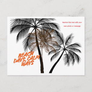 Cartes Pour Fêtes Annuelles Motivation artistique avec palmier – Entièrement p