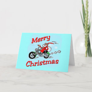 Cartes Pour Fêtes Annuelles Moto Père Noël