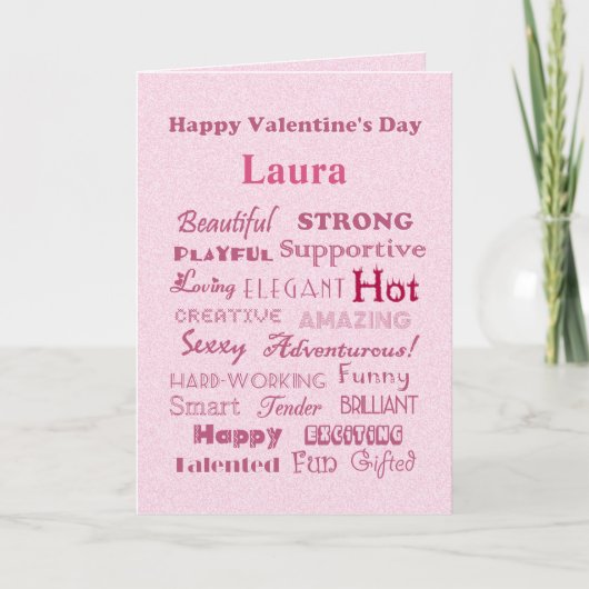 Cartes Pour Fêtes Annuelles Mots de heureuse Sainte-Valentin de Laura d'éloge (Devant)