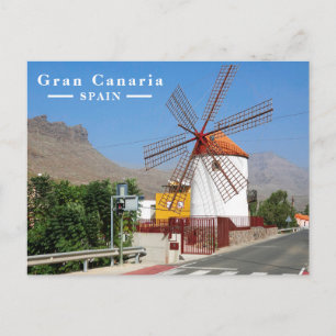Cartes Pour Fêtes Annuelles Moulin à vent traditionnel de Grande Canarie Espag