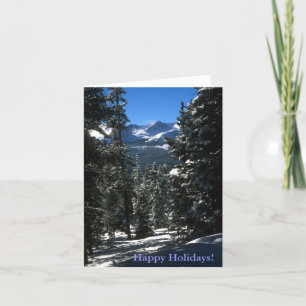 Cartes Pour Fêtes Annuelles Mountain Forest Winter Scene Holiday